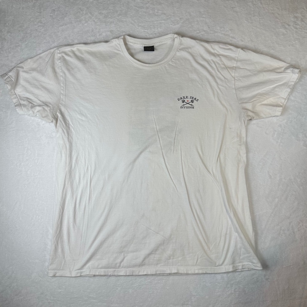 Dark Seas Division Mens XXL White Lighthouse Tattoo Graphic T-Shirt Short Sleeve
